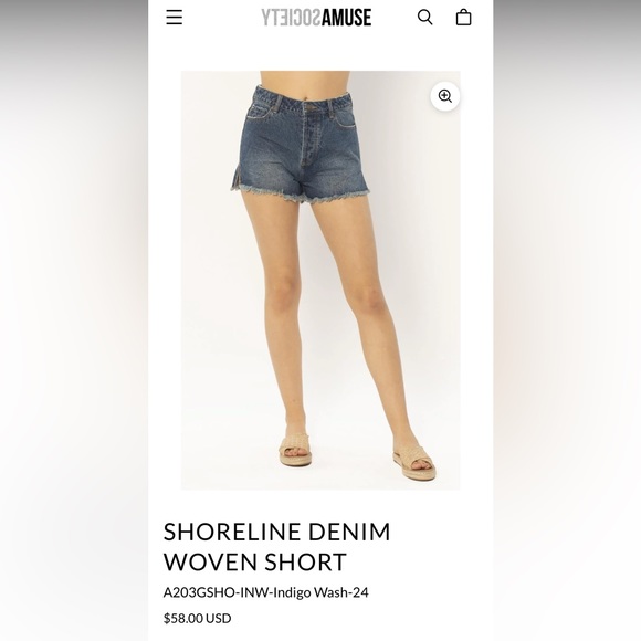 NWT Amuse Society Shoreline Denim Woven Short Size 27 - Picture 8 of 8